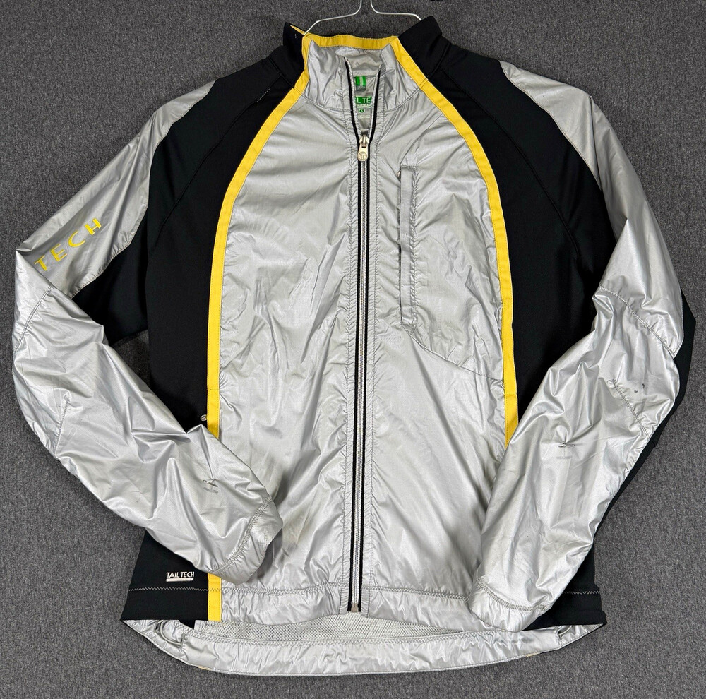 Tail Tech Performance Womens S Running Jacket Silver Black Yellow Windbreaker